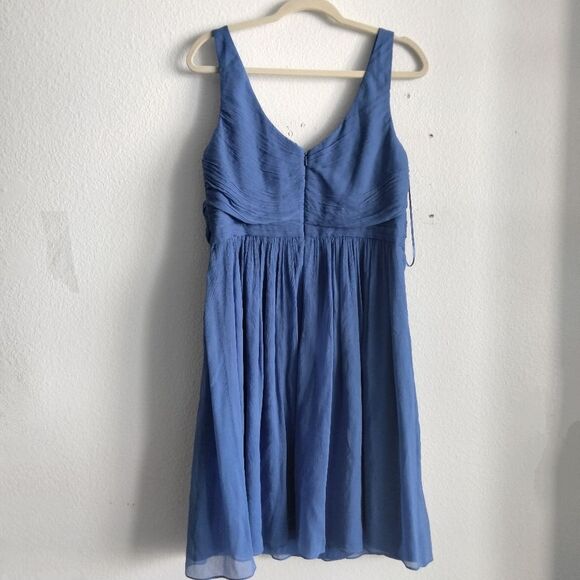 J. CREW Heidi Chiffon Blue Dress Size 16 - Picture 4 of 6